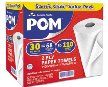 POM&trade; Perforated Paper Towels by Georgia-Pacific;  White;  110 sheets;  30 rolls