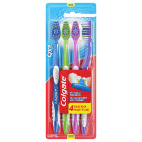 Colgate Extra Clean Flexible Grip Toothbrush;  Medium;  4 Count