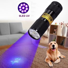 21LED violet flashlight LED violet UV UV Flashlight counterfeit flashlight (Option: Black-9LED)