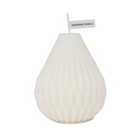 Nordic Style Geometric Lines Pear Shaped Aromatherapy Candles (Color: White)