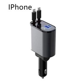 Metal Car Charger 100W Super Fast Charging Car Cigarette Lighter USB And TYPE-C Adapter (Option: AppleandApple-100W)