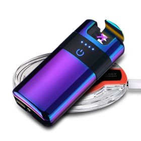 Wireless Charging Dual Laser Induction  Lighter (Option: Purple-USB)