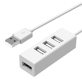 One For Four Docking Station Notebook Computer Splitter HUB 4 Port Hub (Option: White-USB-15cm long)