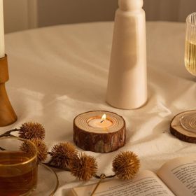 Simple Modern Pastoral Wood Candle Holder (Option: Candlestick holder including)