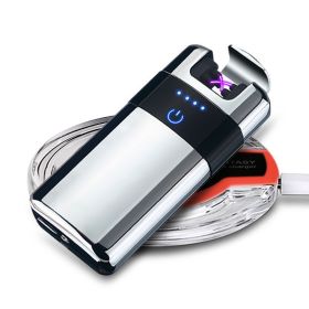 Wireless Charging Dual Laser Induction  Lighter (Option: Silver-USB)