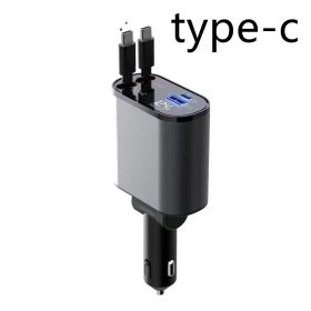 Metal Car Charger 100W Super Fast Charging Car Cigarette Lighter USB And TYPE-C Adapter (Option: Typecandtypec-100W)