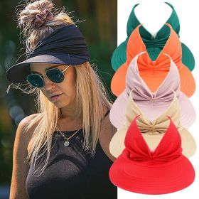 Women Sun Visor Sun Hat Women Anti-ultraviolet Elastic Hollow Top Hat Outdoor Quick-drying Sun Hat Summer Beach Hat 2021 New (Color: Blue)