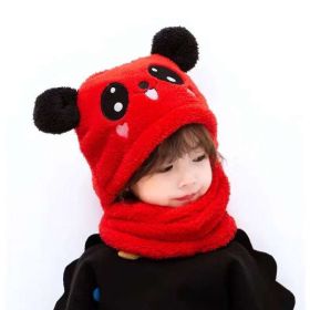 New Autumn and Winter Cute Children Cartoon Scarf Hat Two-piece Double Fleece Warmth Boy Girl Child Adult Parent-child Baby hat (Color: KT02, size: M- 6-10 years old)