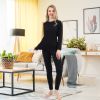 Women Thermal Underwear Long Johns Base Layer Inner Fleece Top Bottom 2 Pieces Sets