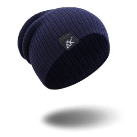 COKK Knitted Beanie Women's Hat Winter Men Skullies Beanies Warm Casual Slouchy Hat Crochet Beanie Hat Female Baggy Cap Cheap (Color: Navy blue)