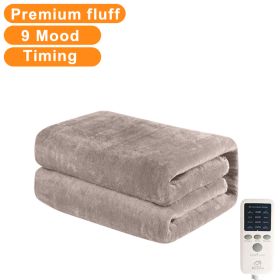 180CM Flannel Electric Blanket Thicker Heater Heated Blanket Mattress Double Body Heating Blankets Thermostat Winter Body Warmer (Color: US- Flannel- Khaki, size: 1.8 x 1.5M)