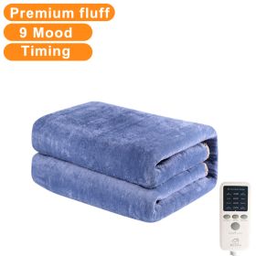 180CM Flannel Electric Blanket Thicker Heater Heated Blanket Mattress Double Body Heating Blankets Thermostat Winter Body Warmer (Color: EU- Flannel- Blue, size: 1.8 x 1.5M)