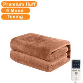 180CM Flannel Electric Blanket Thicker Heater Heated Blanket Mattress Double Body Heating Blankets Thermostat Winter Body Warmer (Color: US- Flannel- Brown, size: 1.8 x 0.9M)