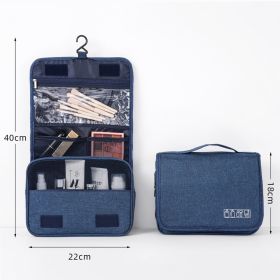 Toiletry Bag Multifunction Cosmetic Bag Portable Makeup Pouch Waterproof Travel Hanging Organizer Bag for Men Women Girls (Color: Navy blue)