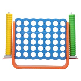 Jumbo 4-to-Score Game Set;  Giant Connect 4 with 42 Rings;  Indoor Outdoor Game Set for Kids and Adults (Color: blue+orange+yellow+green)