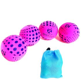 DSJUGGLING 4 Pieces Washable Juggling Balls for Beginners and Professionals Set of 4 100g Each - Soft Easy Juggle Balls, Multiple Practice Juggling Ba (Color: Pink Dot)