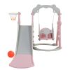 Children Slide Swing Set, 3-in-1 Combination Activity Center Freestanding Slides Playset for Kids Indoor Toddler Climbing Stairs Toy with Basketball H