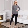 Women Thermal Underwear Long Johns Base Layer Inner Fleece Top Bottom 2 Pieces Sets