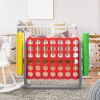 Jumbo 4-to-Score Game Set;  Giant Connect 4 with 42 Rings;  Indoor Outdoor Game Set for Kids and Adults